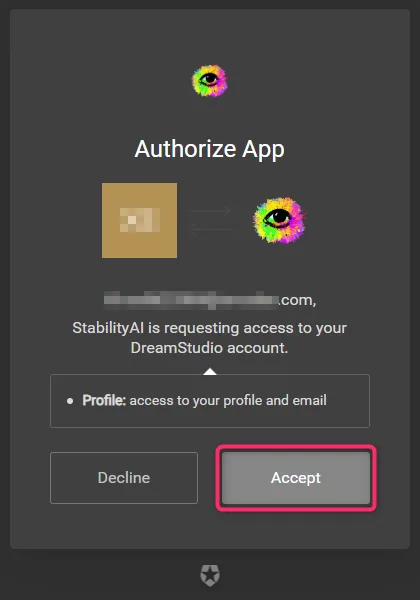DreamStudioのメールの認証画面
